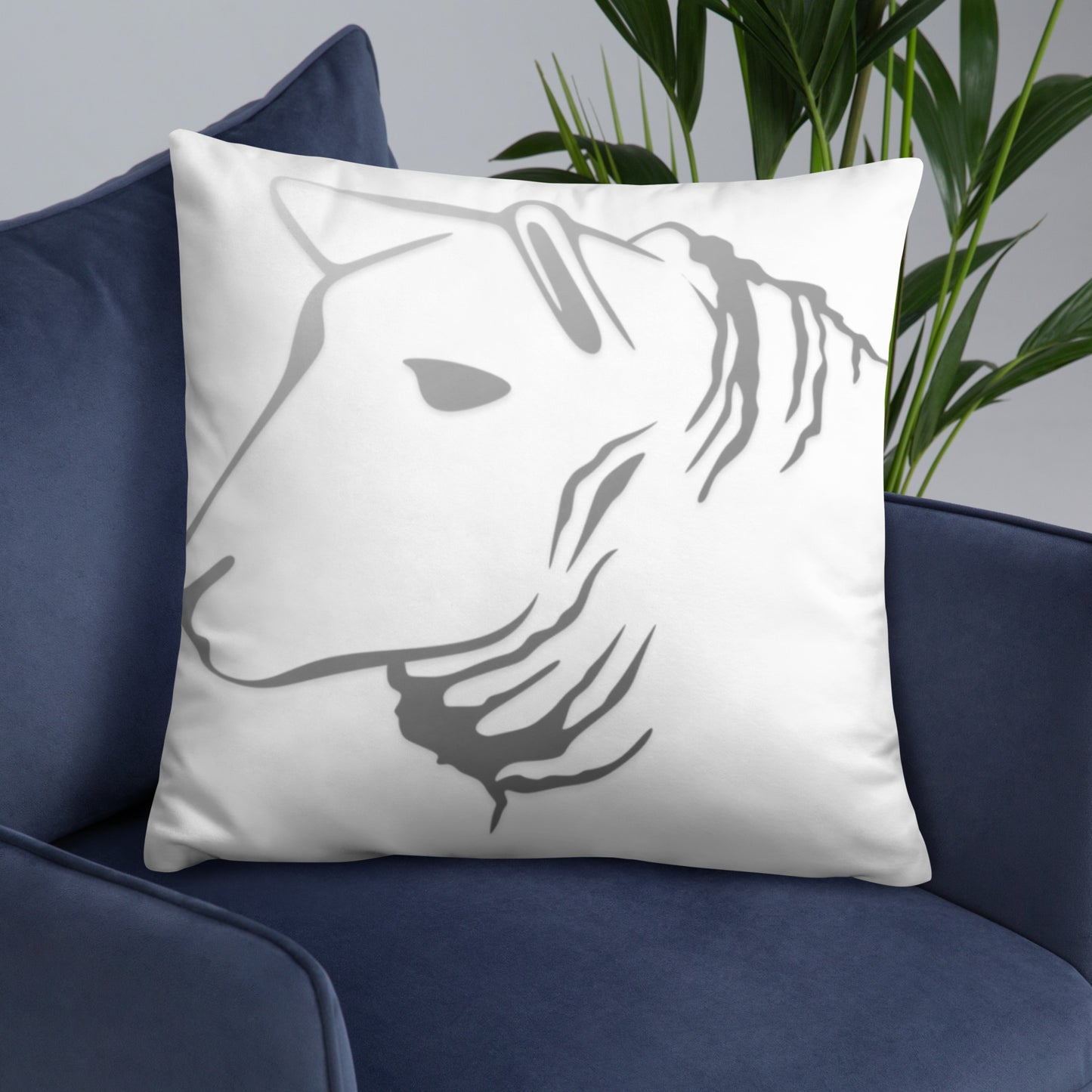 Sheep Head Print Pillow