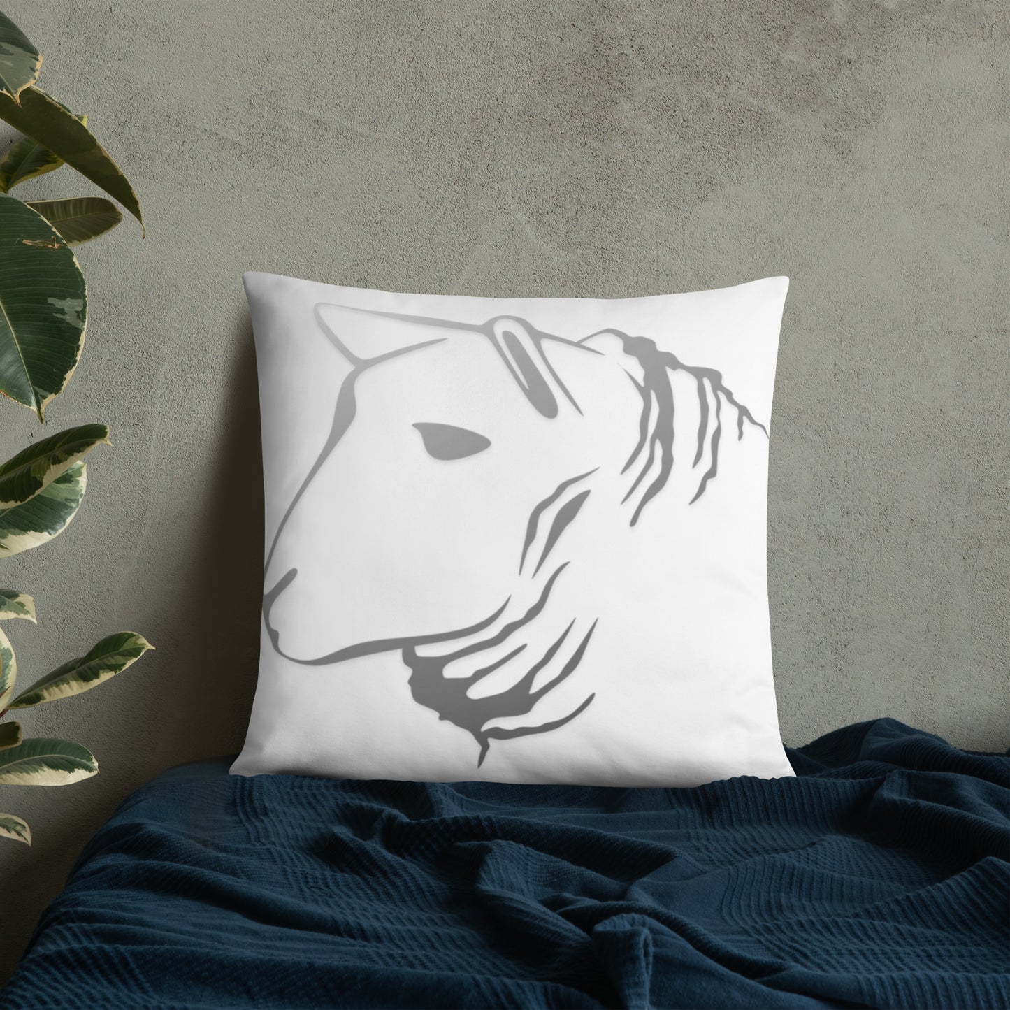 Sheep Head Print Pillow