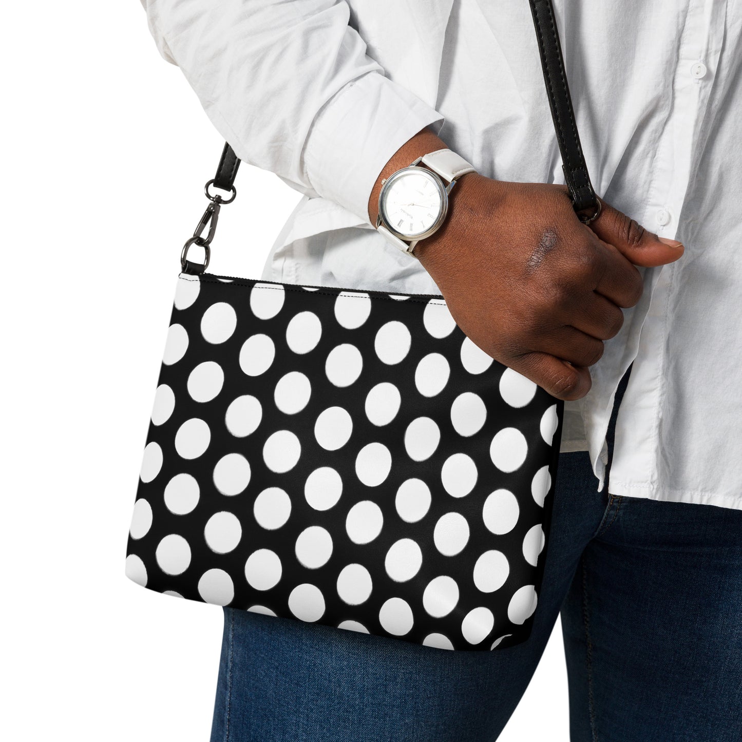 White Polka Dot Crossbody Bag