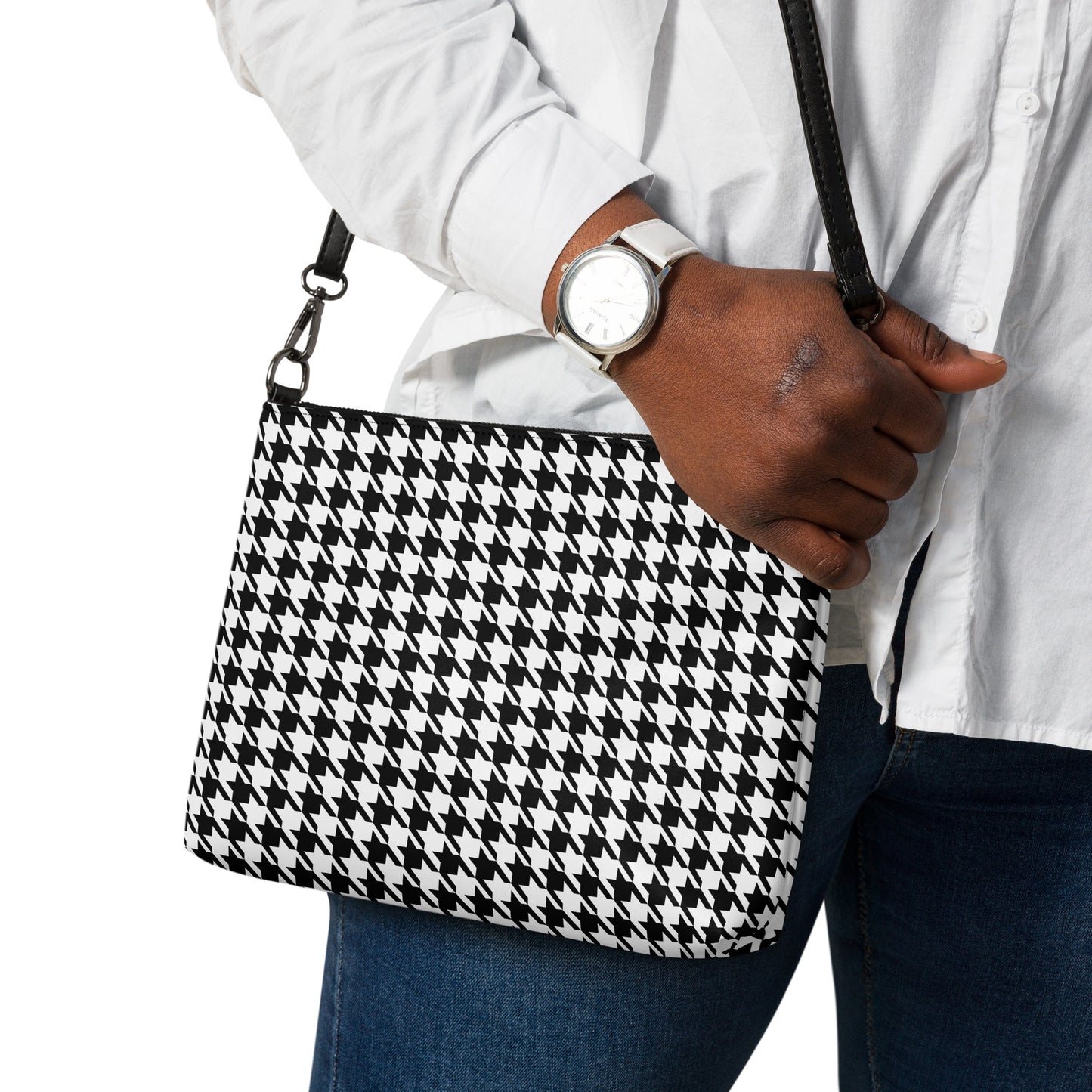 Houndstooth Crossbody Bag