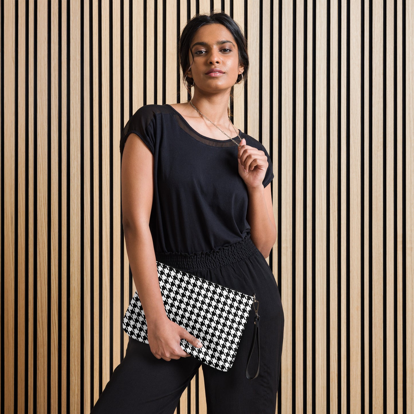 Houndstooth Crossbody Bag