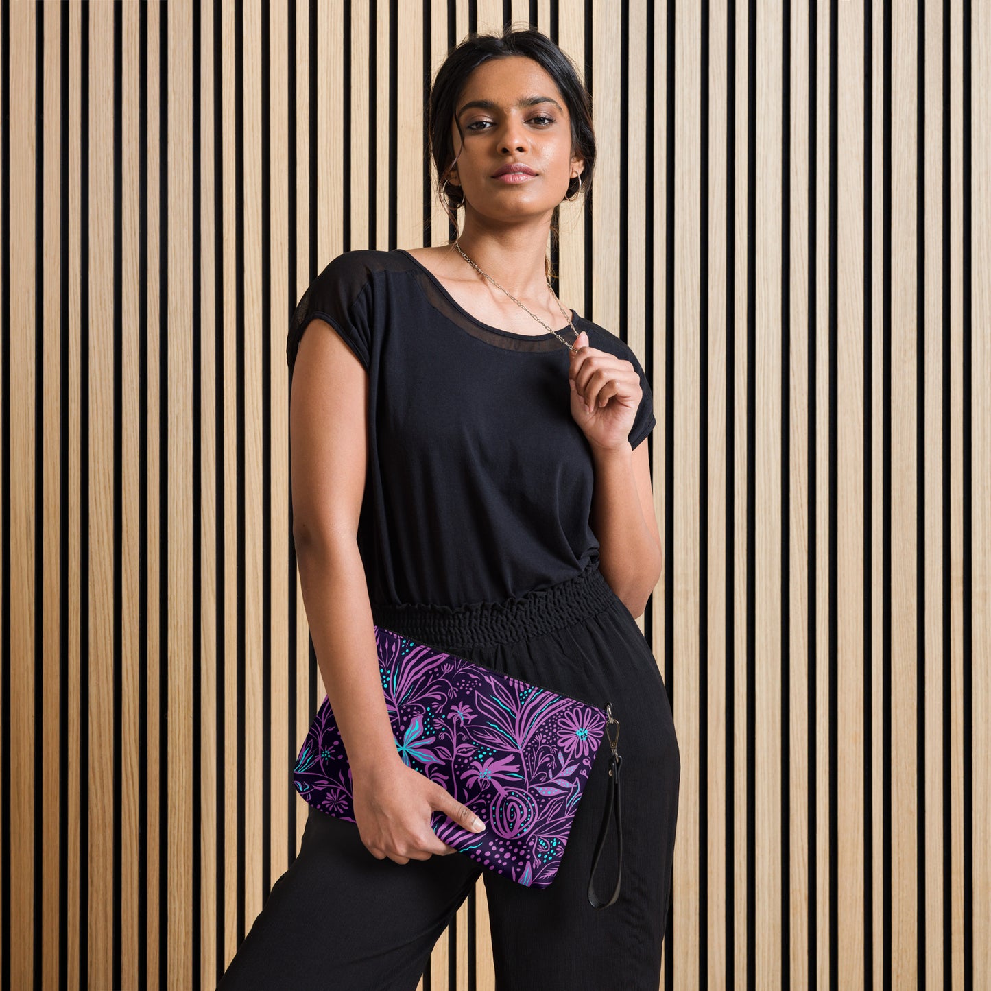 Purple Leaf Crossbody Bag