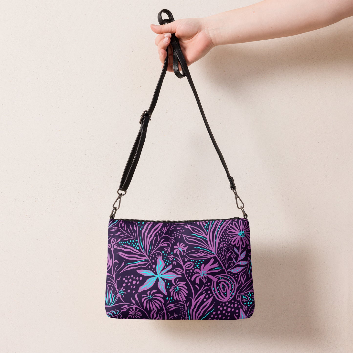 Purple Leaf Crossbody Bag