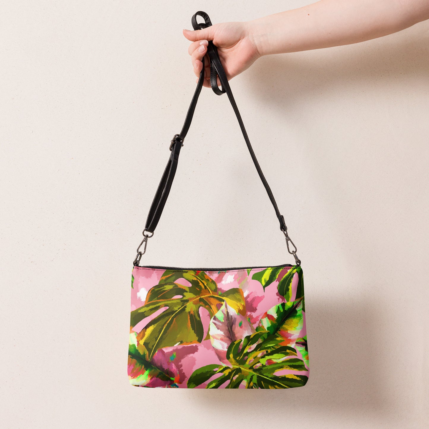 Pink Tropical Crossbody Bag