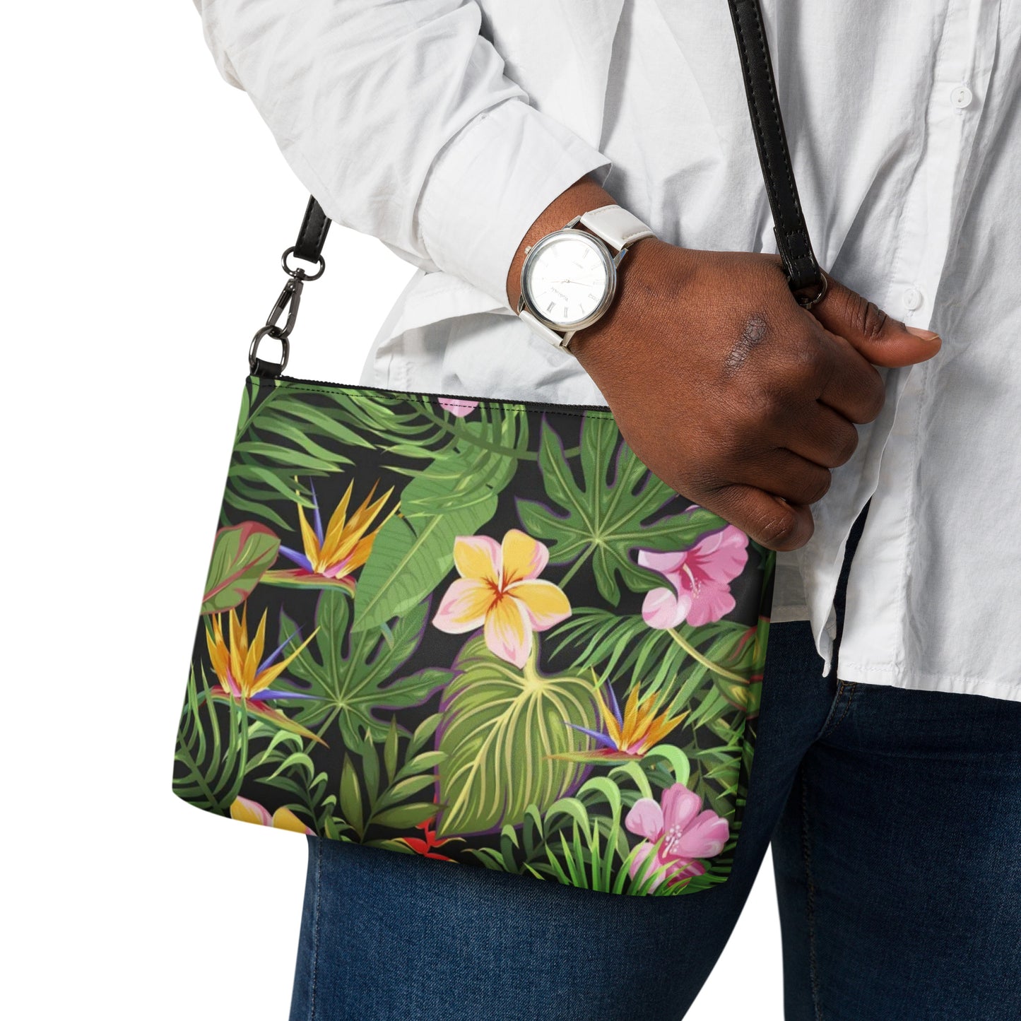 Tropical Floral Crossbody Bag