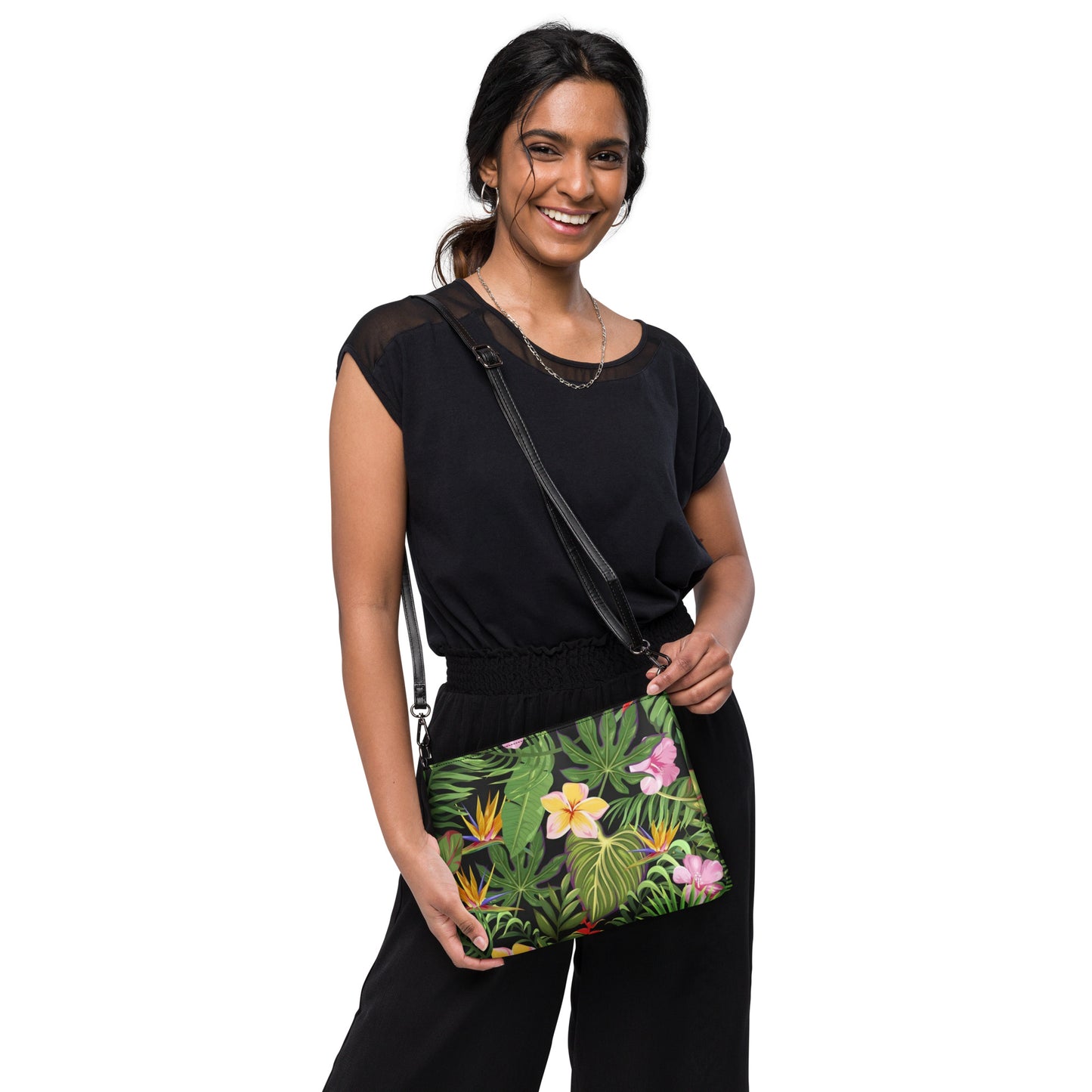 Tropical Floral Crossbody Bag