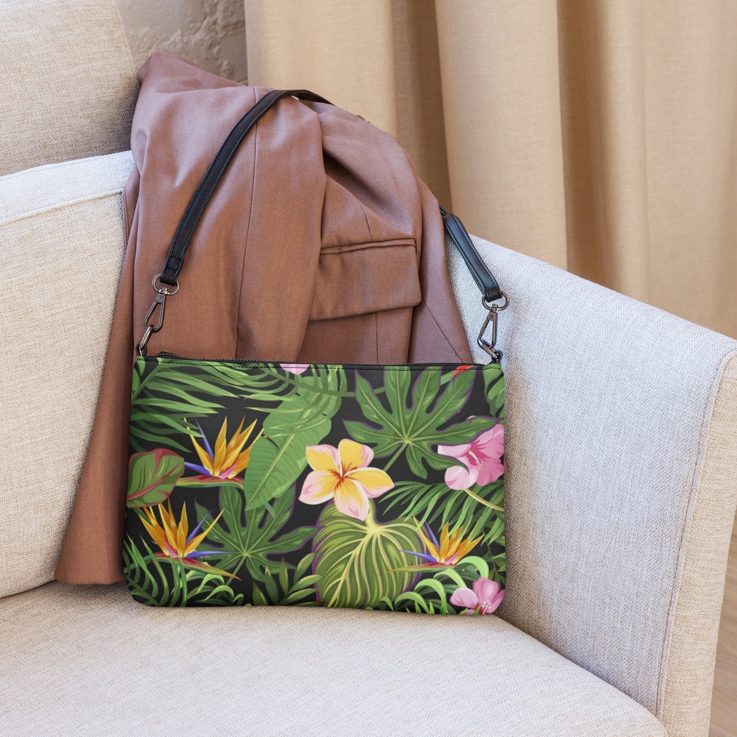 Tropical Floral Crossbody Bag