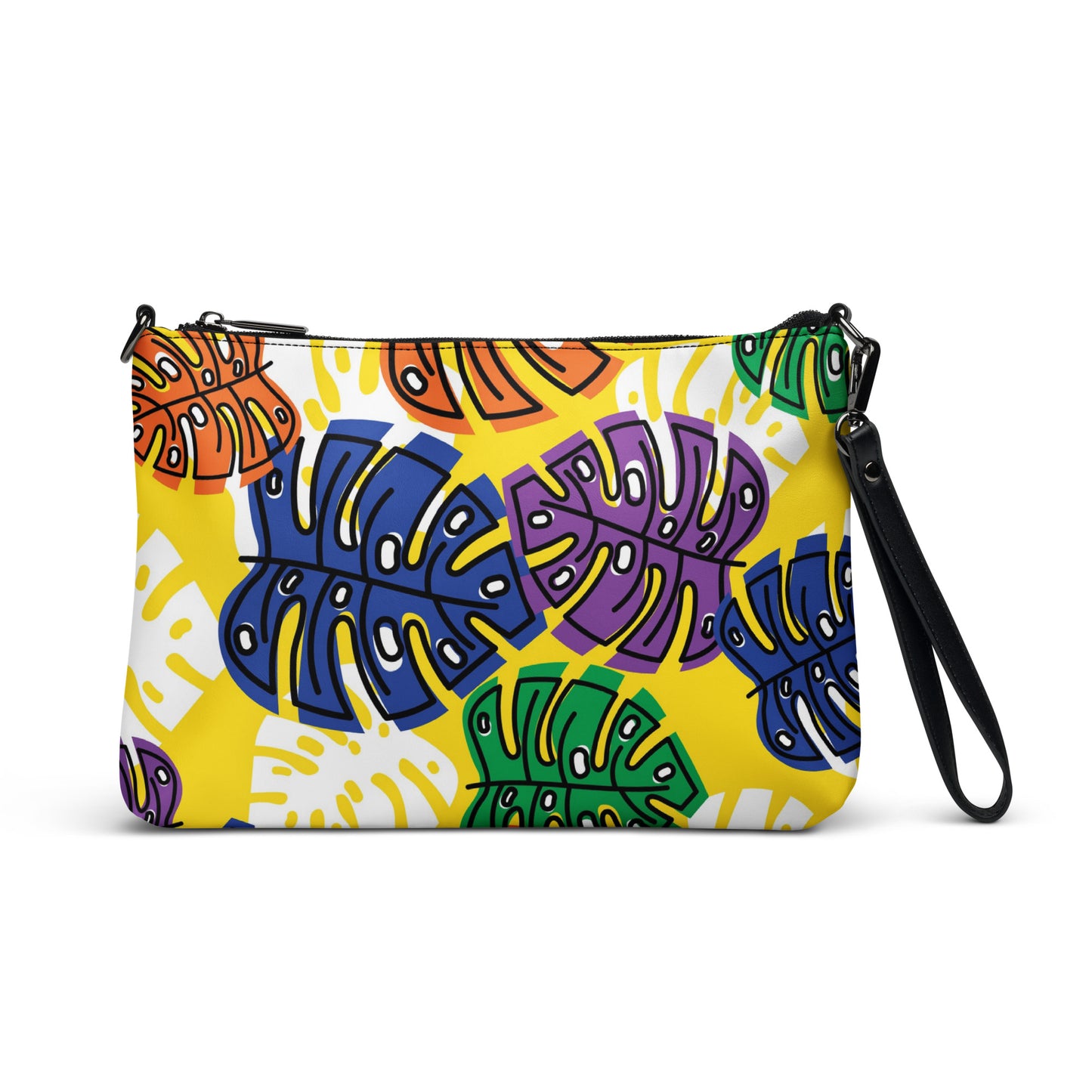 Yellow Leaf Print Crossbody Bag