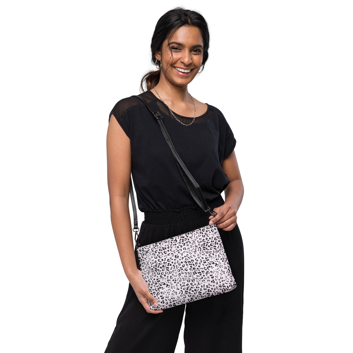 Black Leopard Crossbody Bag