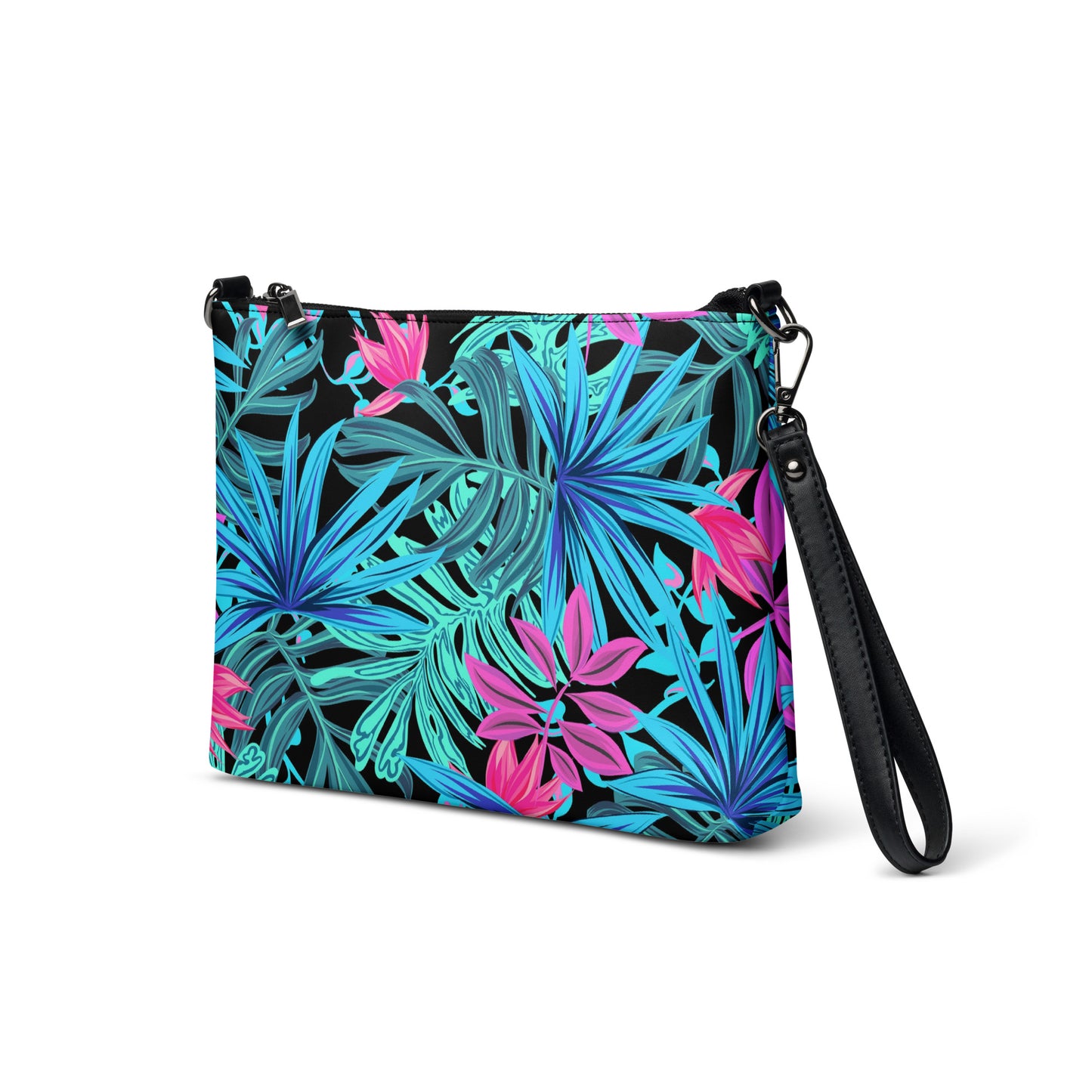 Aqua Leaf Crossbody Bag