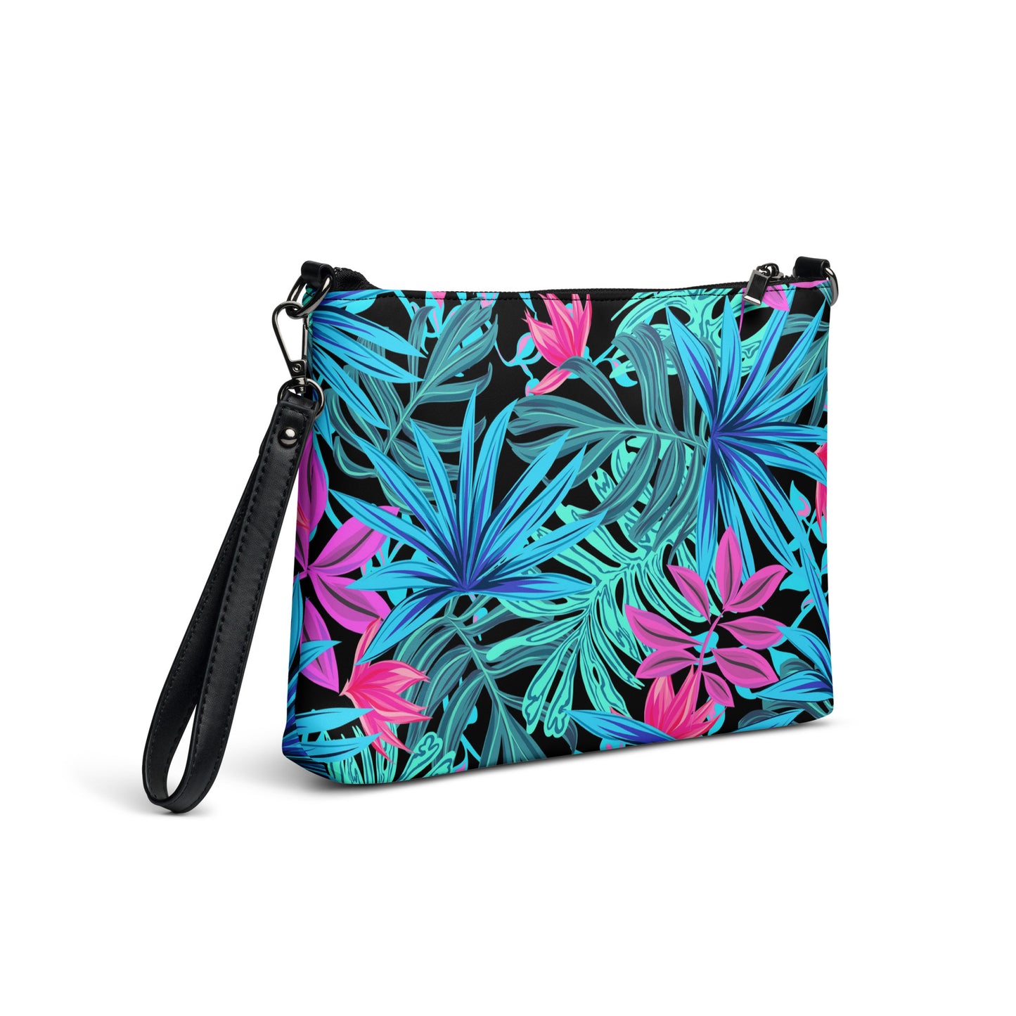 Aqua Leaf Crossbody Bag