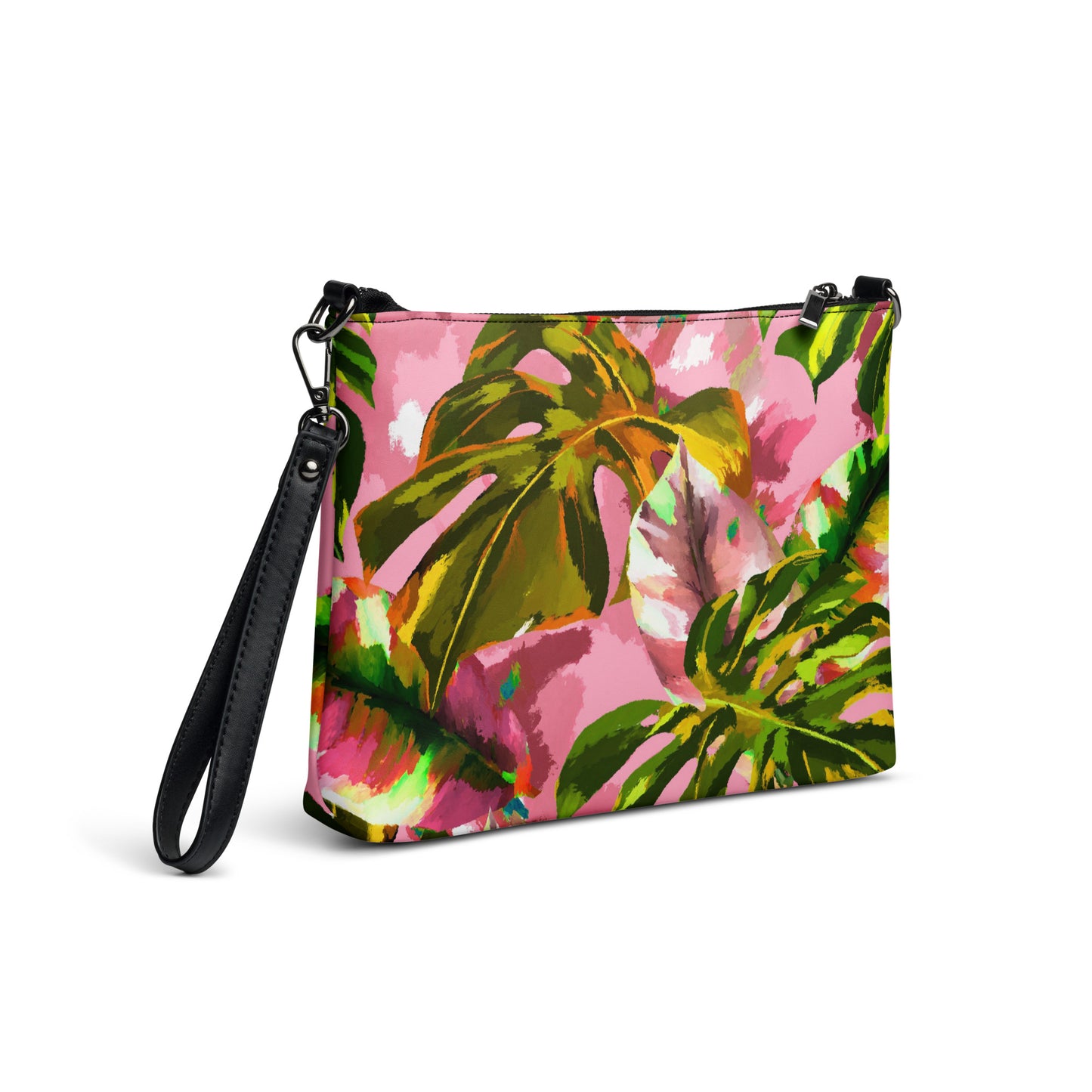 Pink Tropical Crossbody Bag