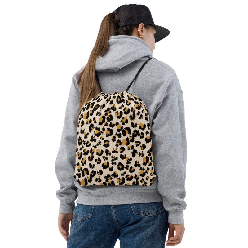 Leopard Print Drawstring bag