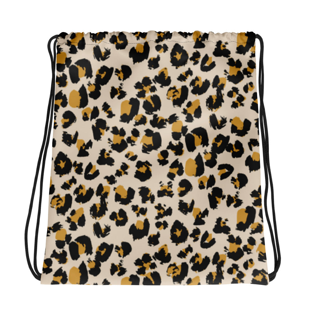 Leopard Print Drawstring bag