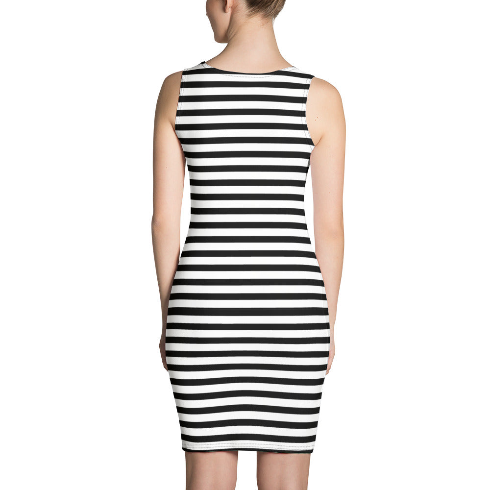 Monochrome Stripe Bodycon Dress