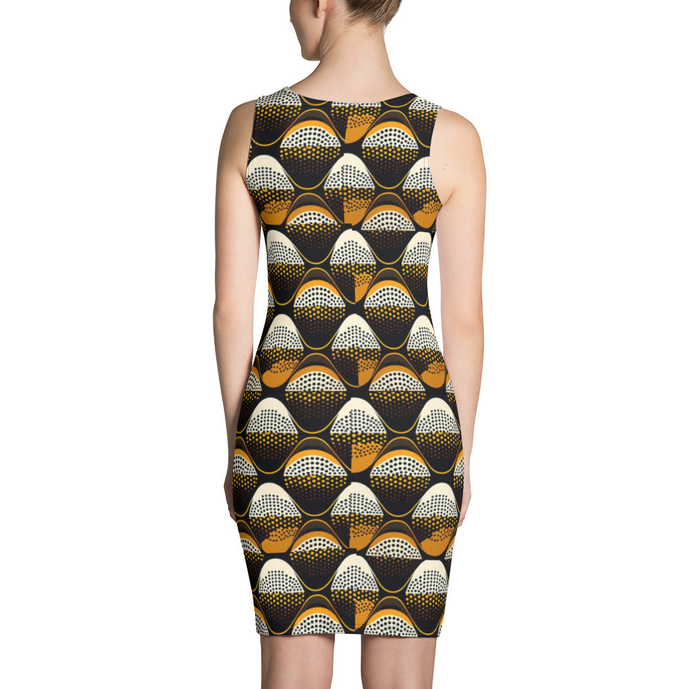 Ankara Brown Bodycon Dress