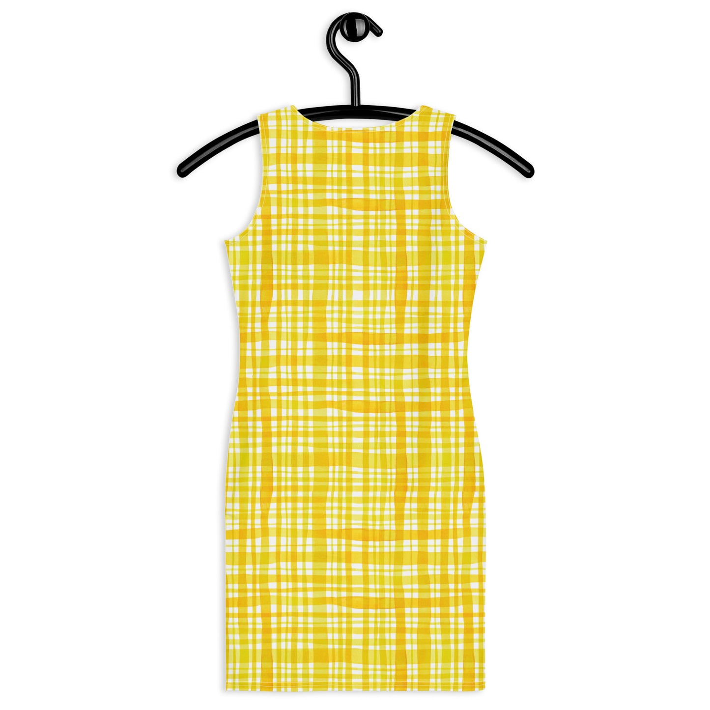 Yellow Gingham Bodycon Dress