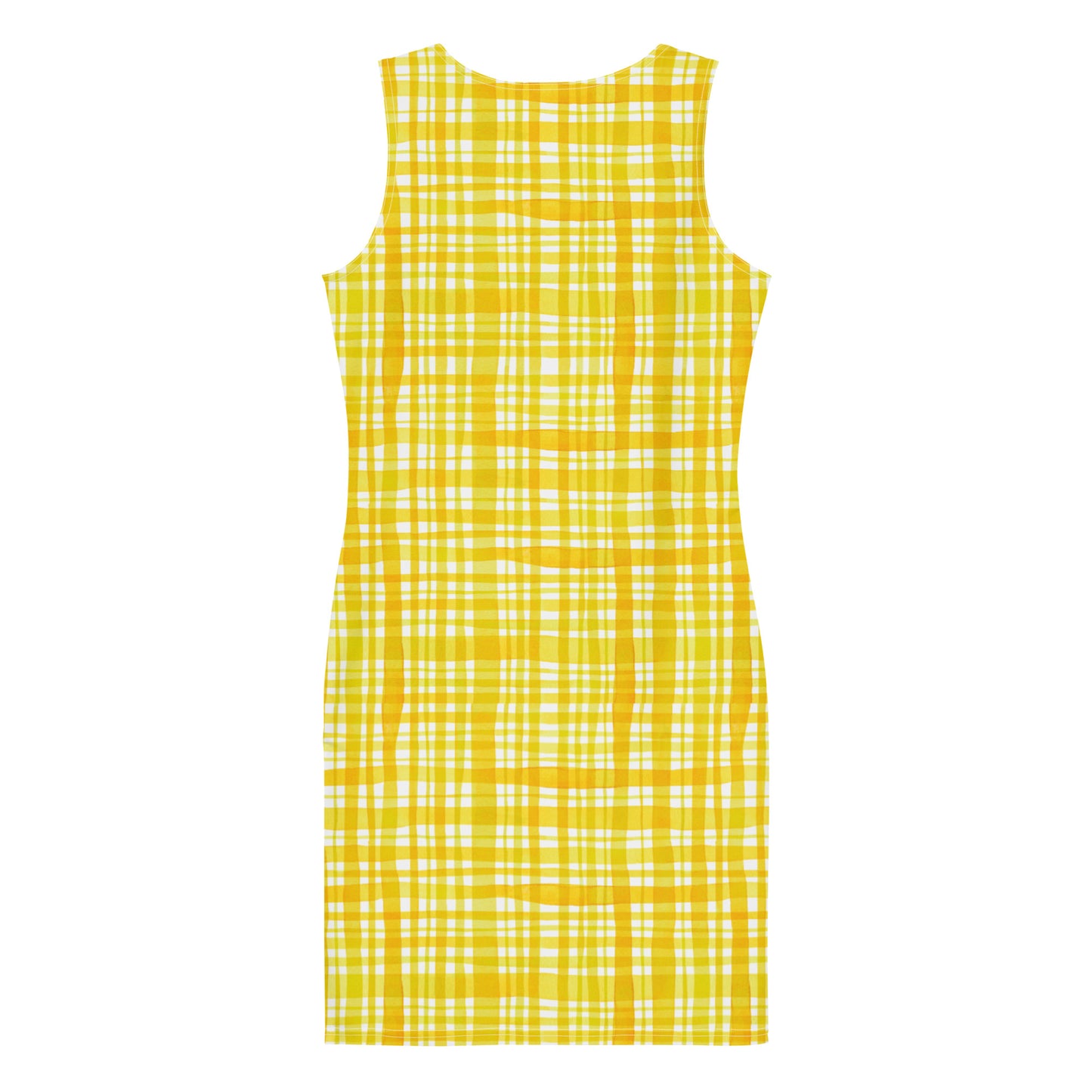 Yellow Gingham Bodycon Dress