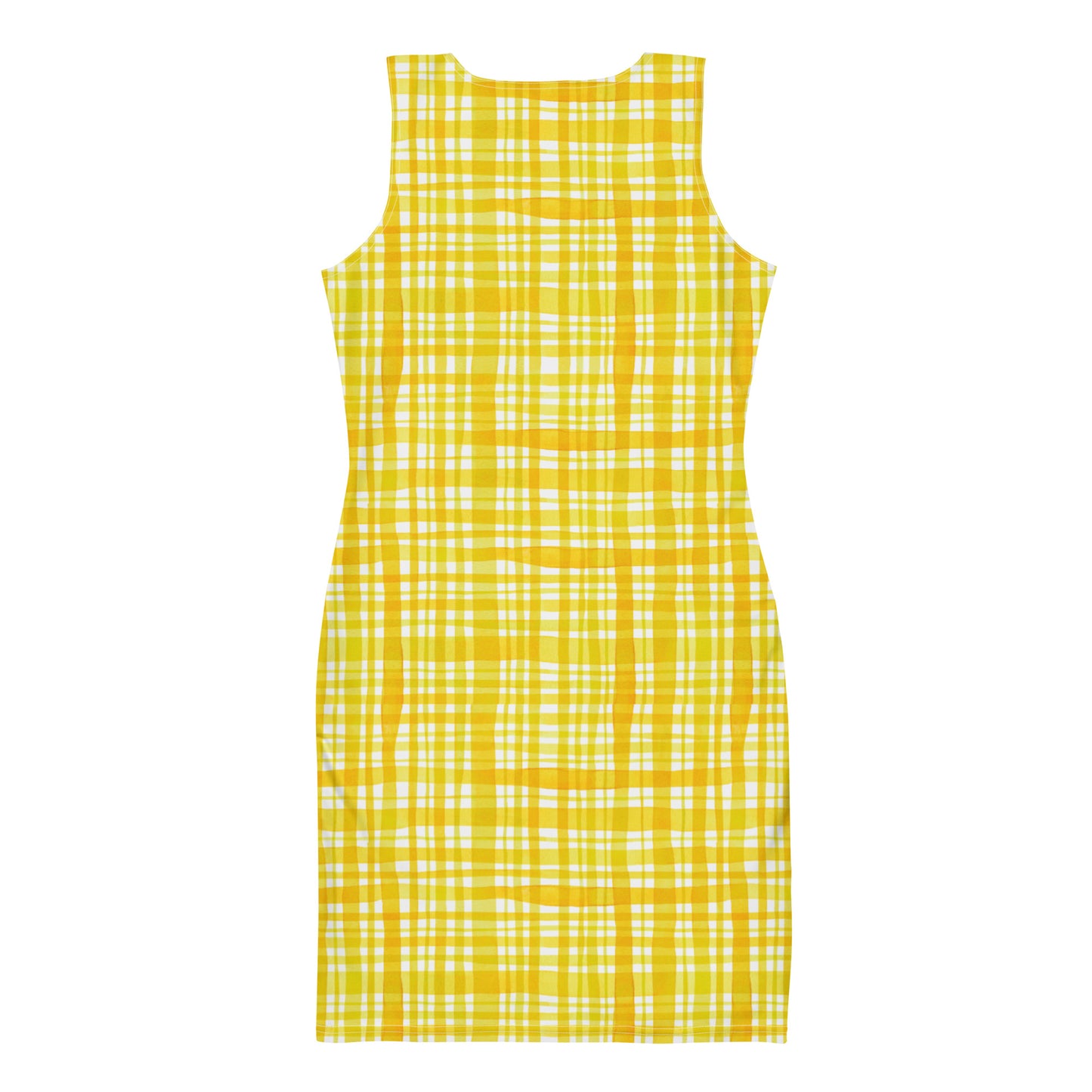 Yellow Gingham Bodycon Dress