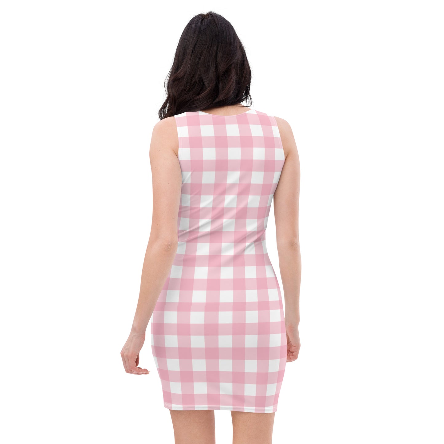 Pink Gingham Bodycon Dress