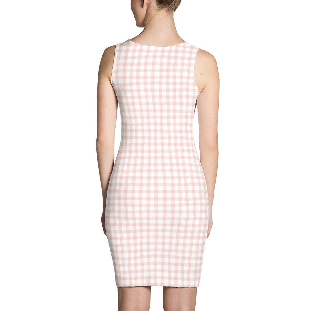 Light Pink Gingham Bodycon Dress