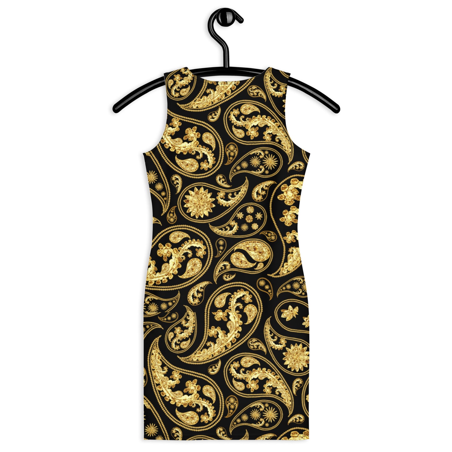 Black Paisley Bodycon Dress