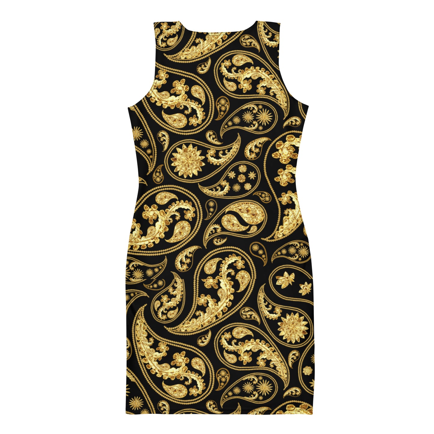 Black Paisley Bodycon Dress