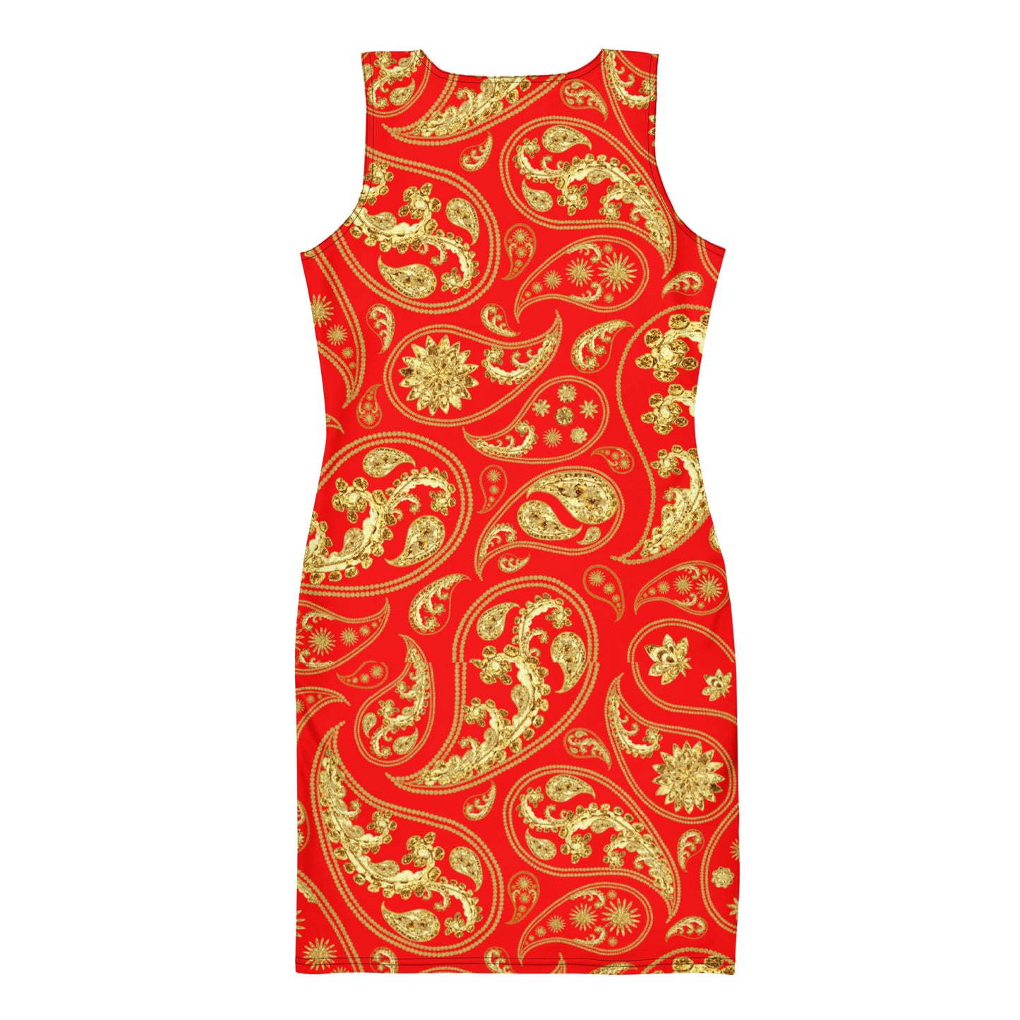 Red Paisley Bodycon Dress