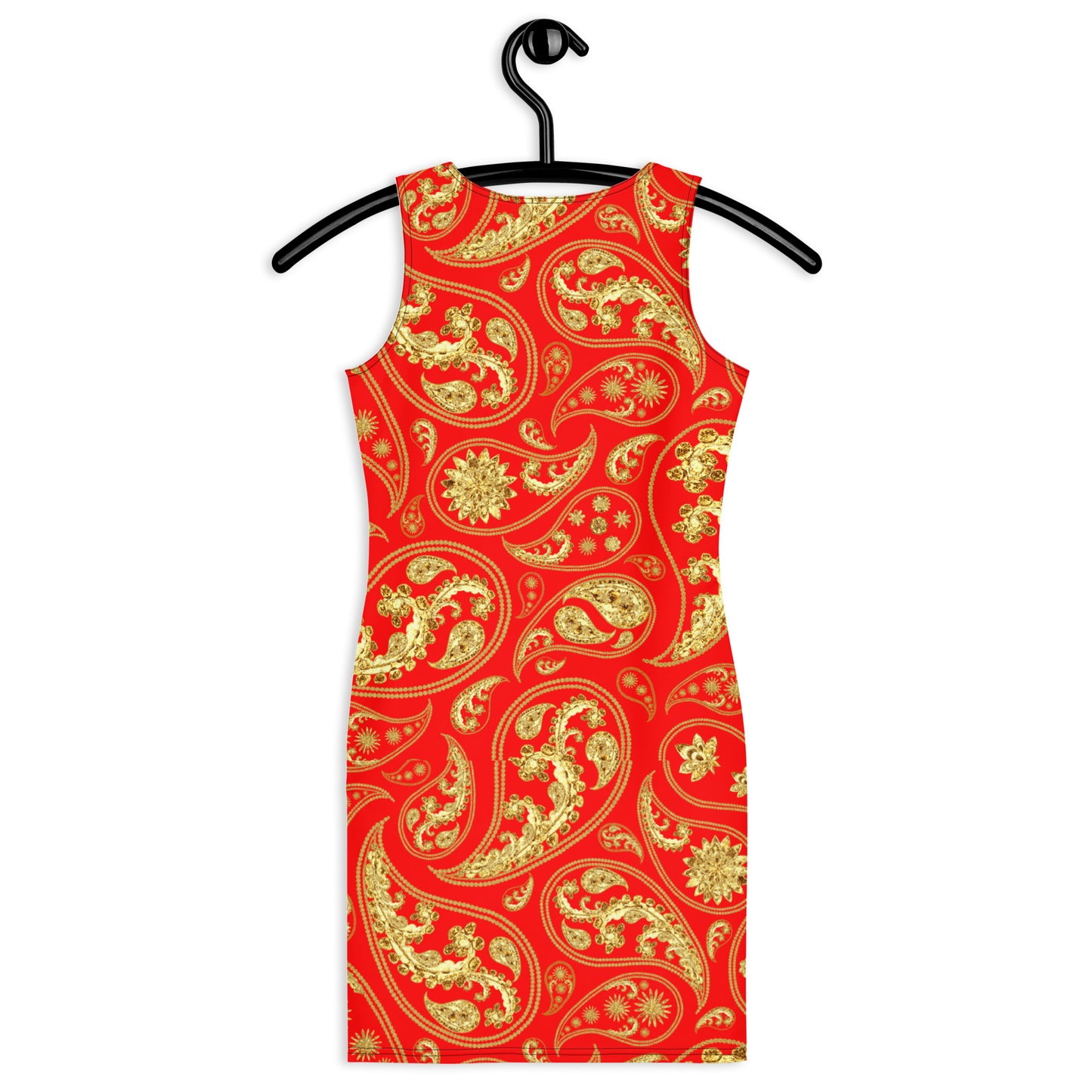 Red Paisley Bodycon Dress