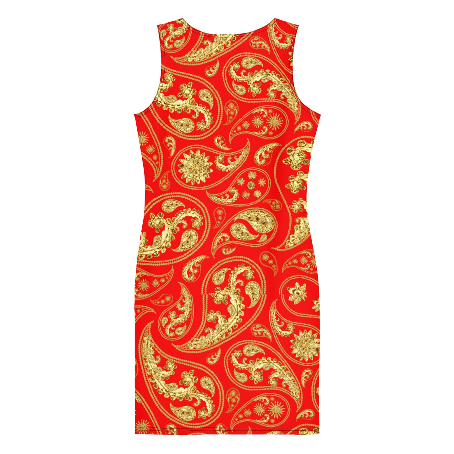 Red Paisley Bodycon Dress