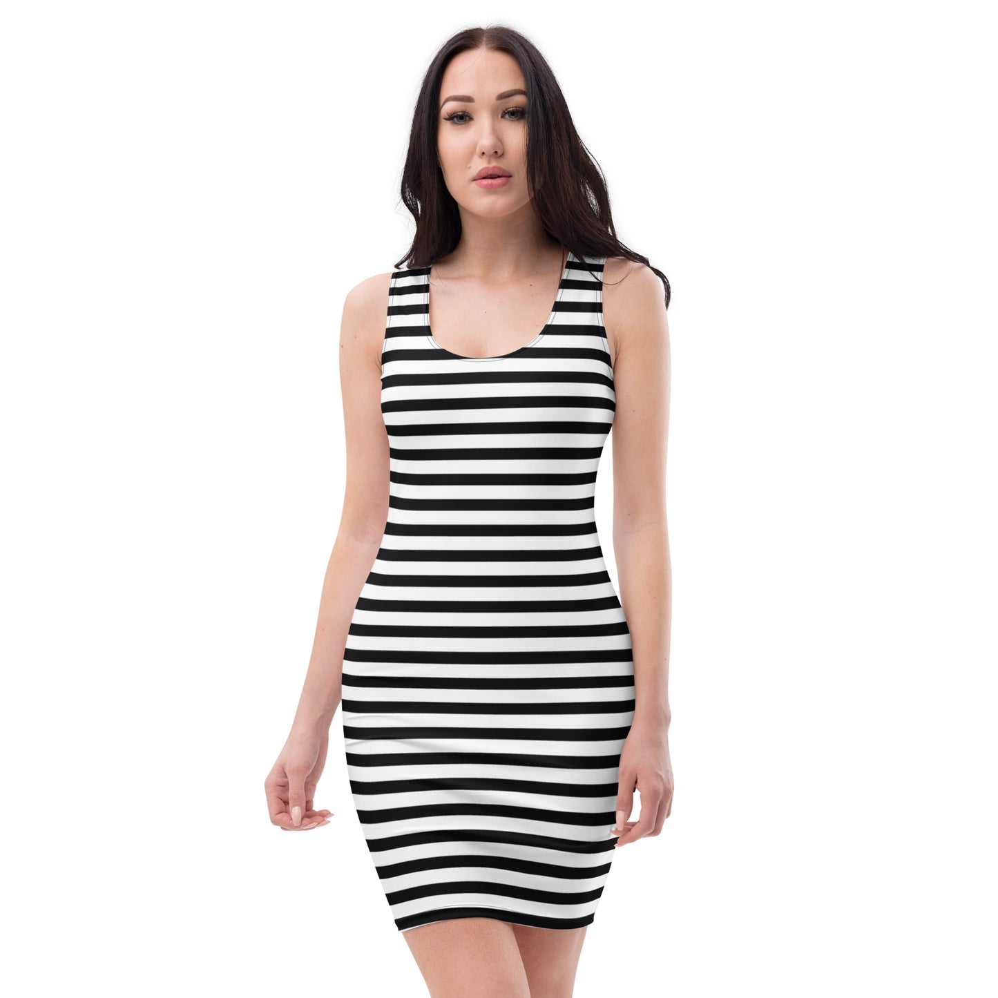 Monochrome Stripe Bodycon Dress