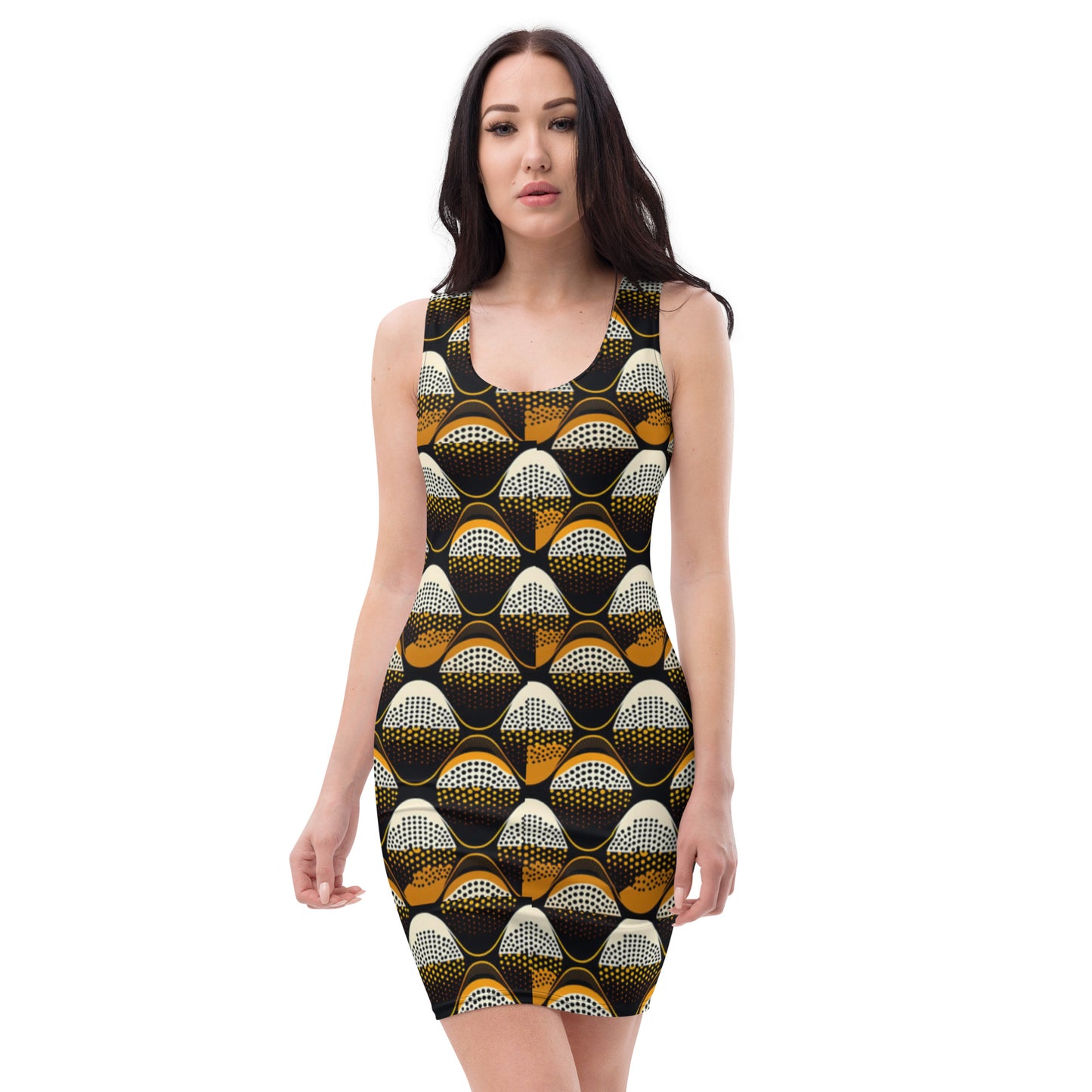 Ankara Brown Bodycon Dress