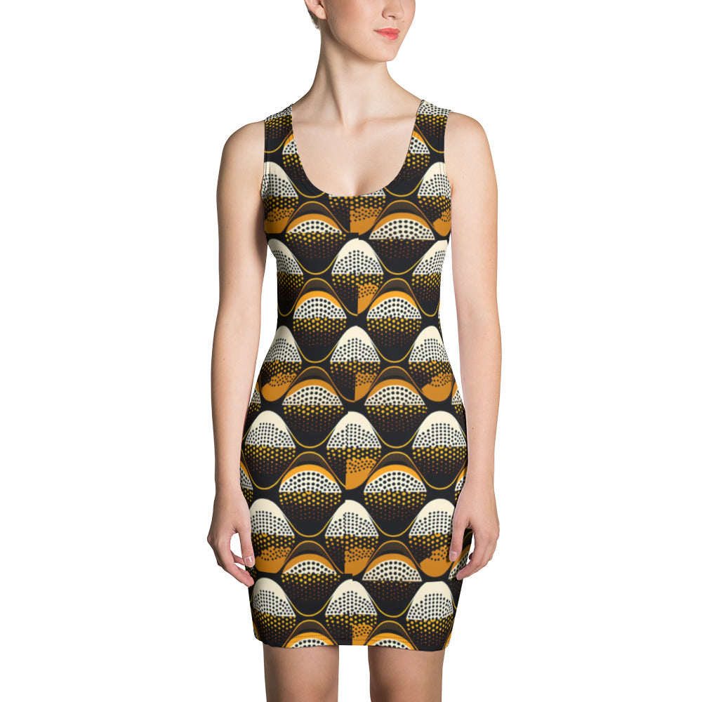 Ankara Brown Bodycon Dress