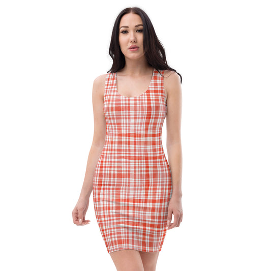 Red Gingham Bodycon Dress