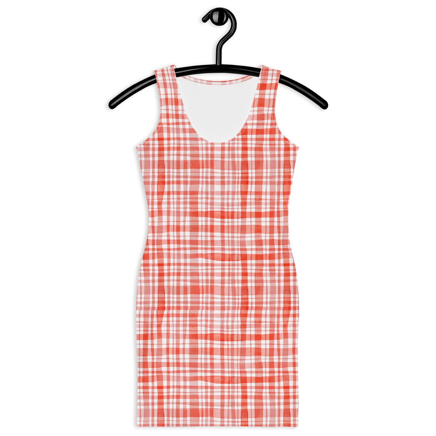 Red Gingham Bodycon Dress