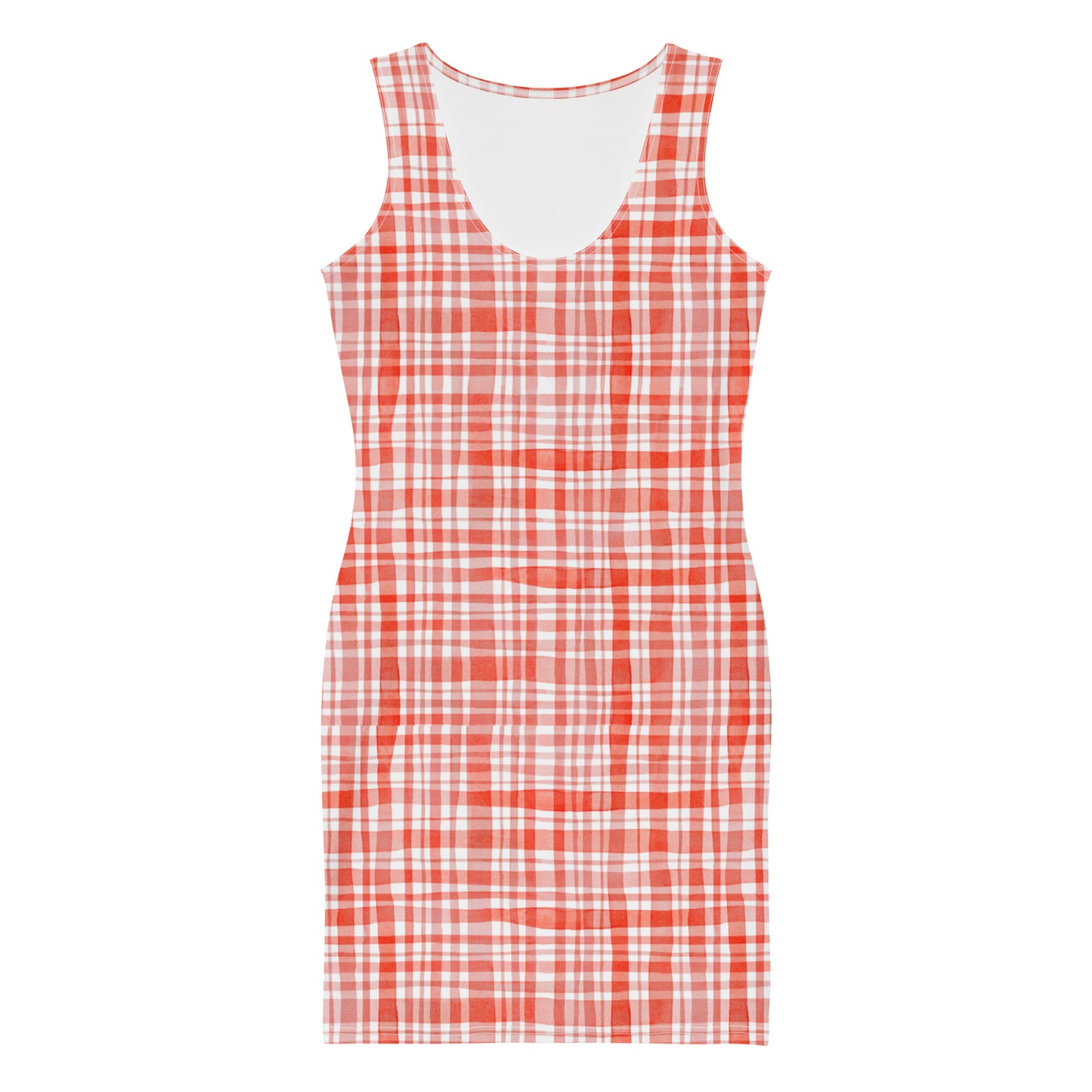 Red Gingham Bodycon Dress