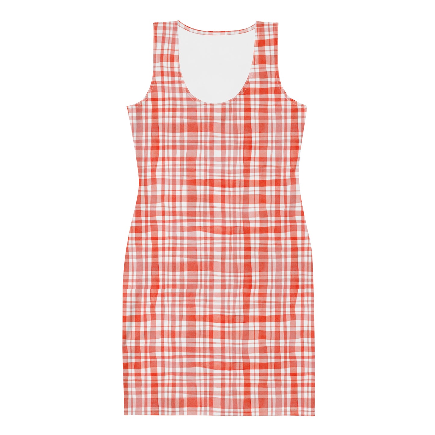 Red Gingham Bodycon Dress