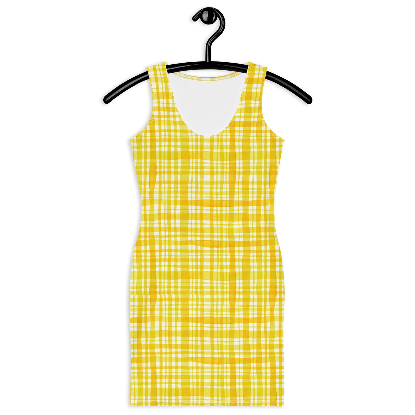 Yellow Gingham Bodycon Dress