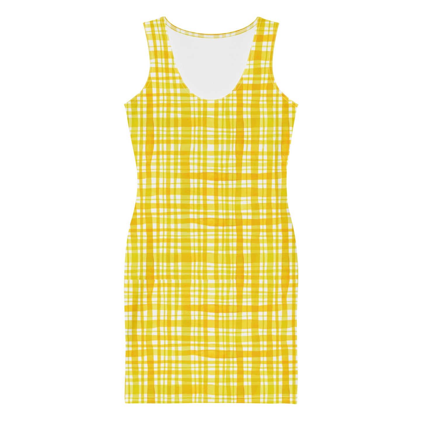 Yellow Gingham Bodycon Dress