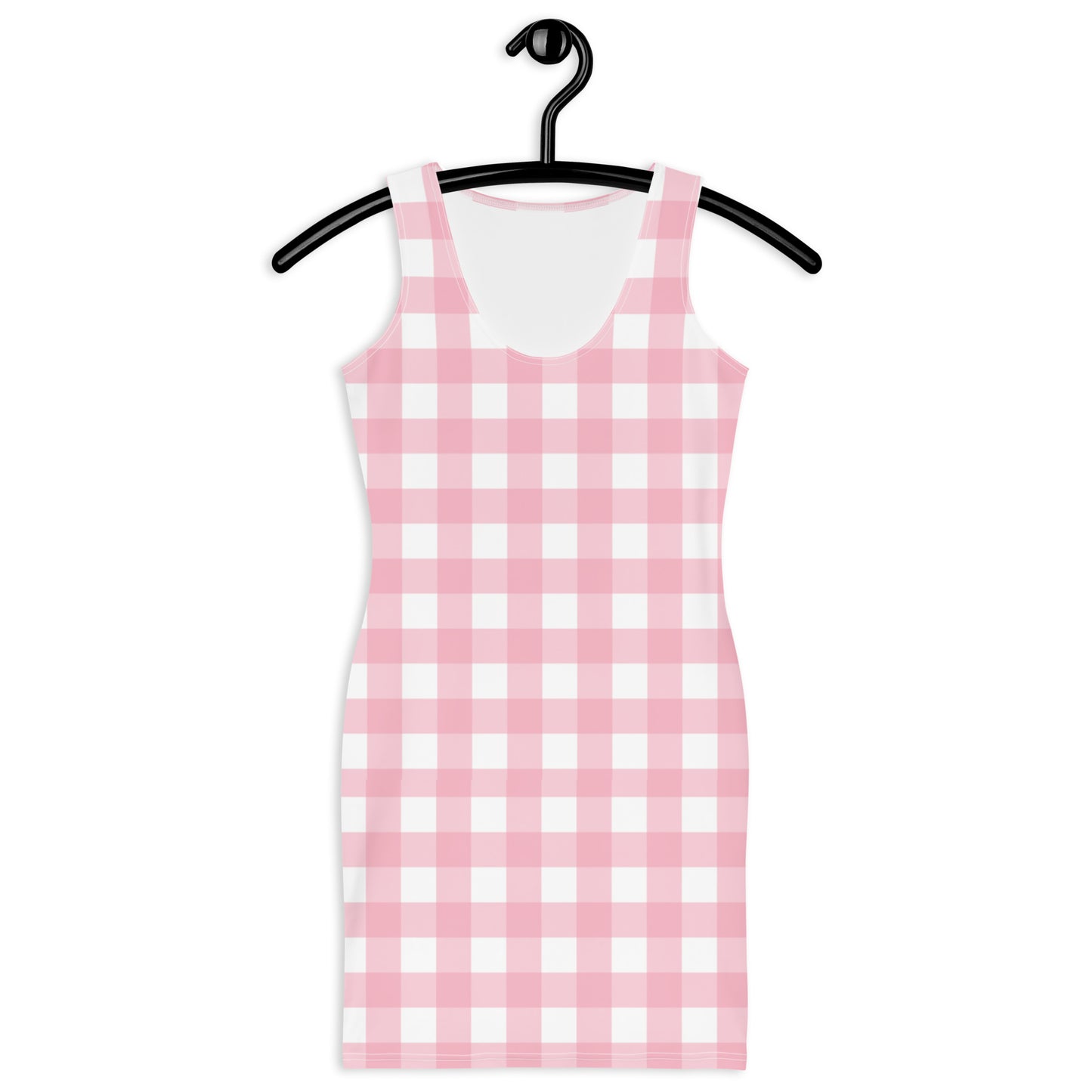 Pink Gingham Bodycon Dress