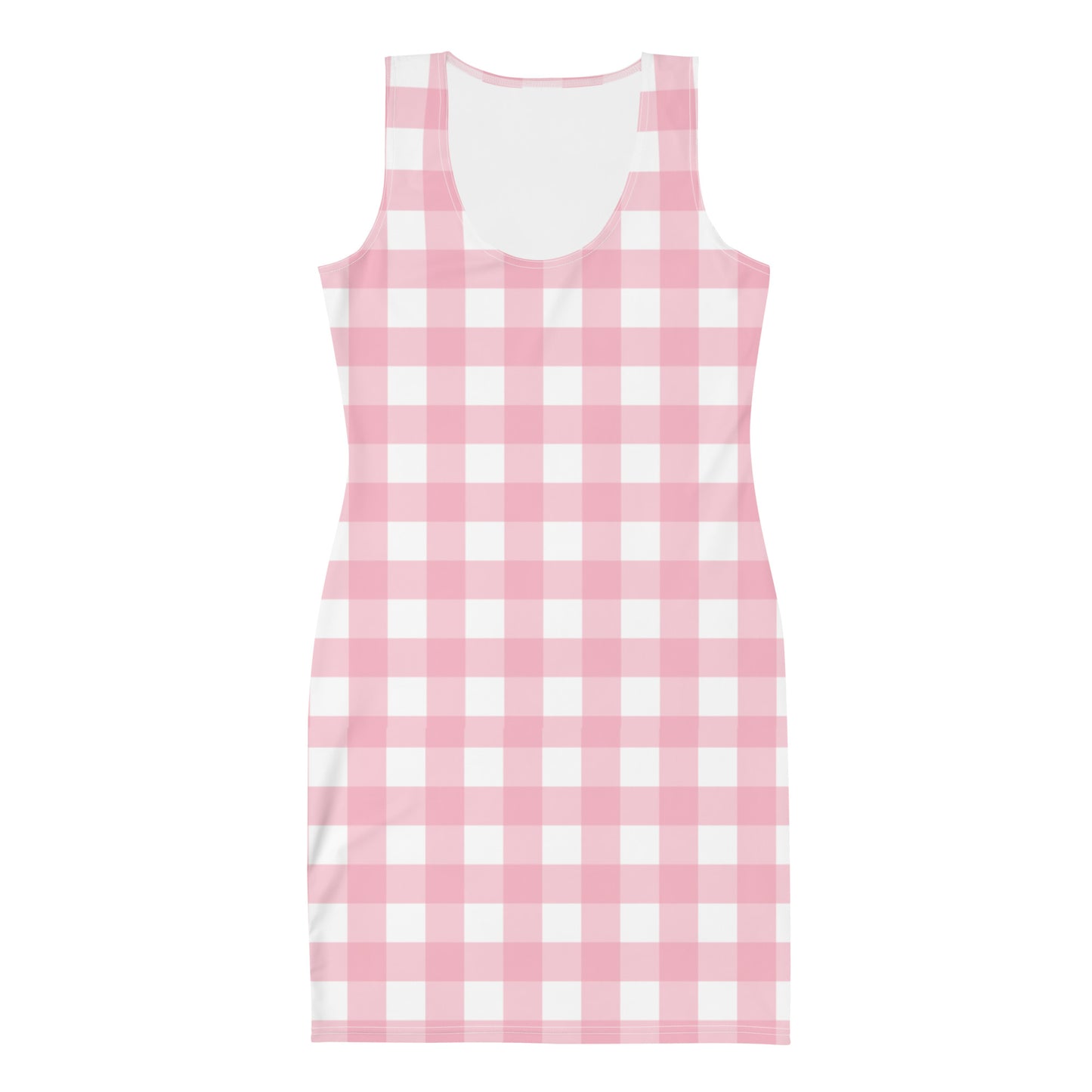 Pink Gingham Bodycon Dress