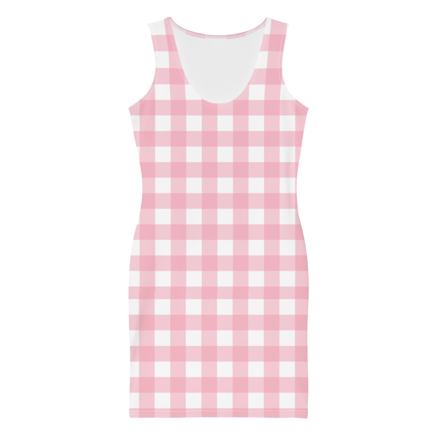 Pink Gingham Bodycon Dress