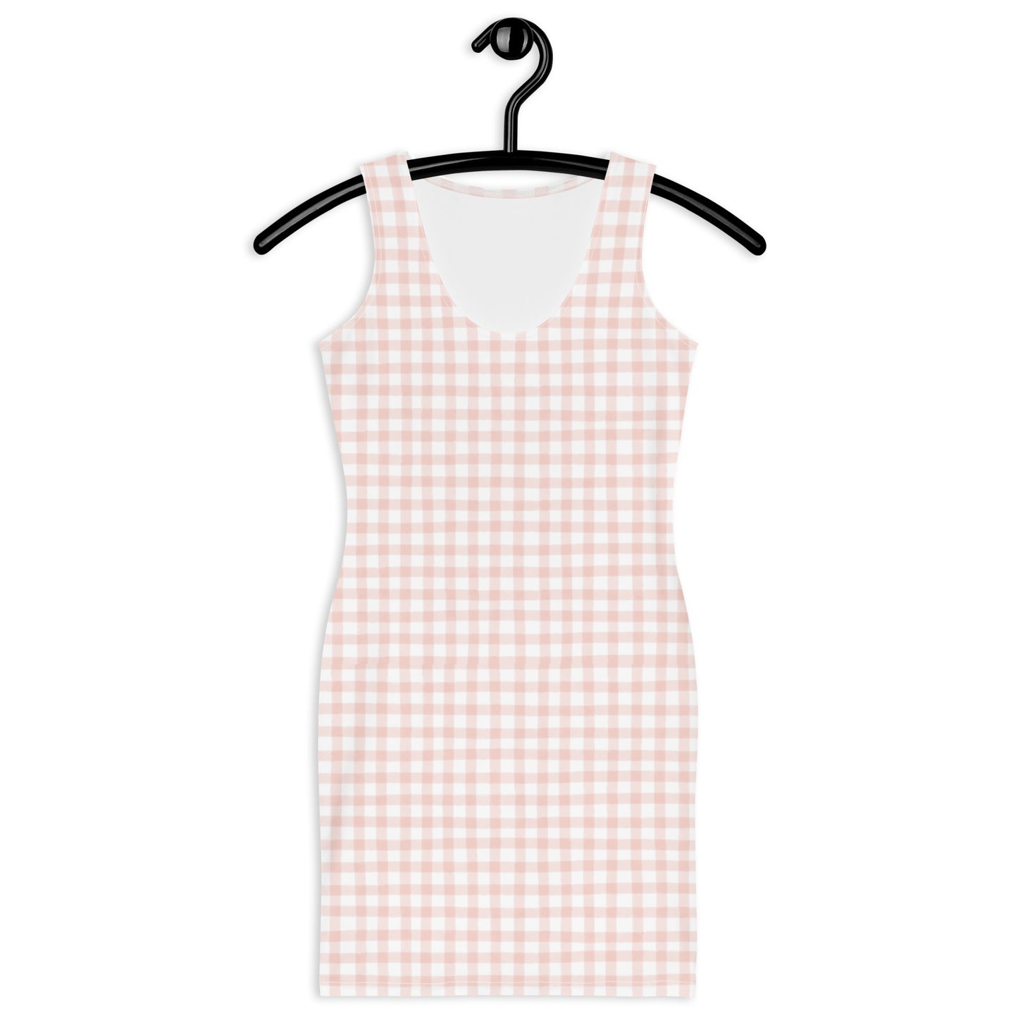 Light Pink Gingham Bodycon Dress