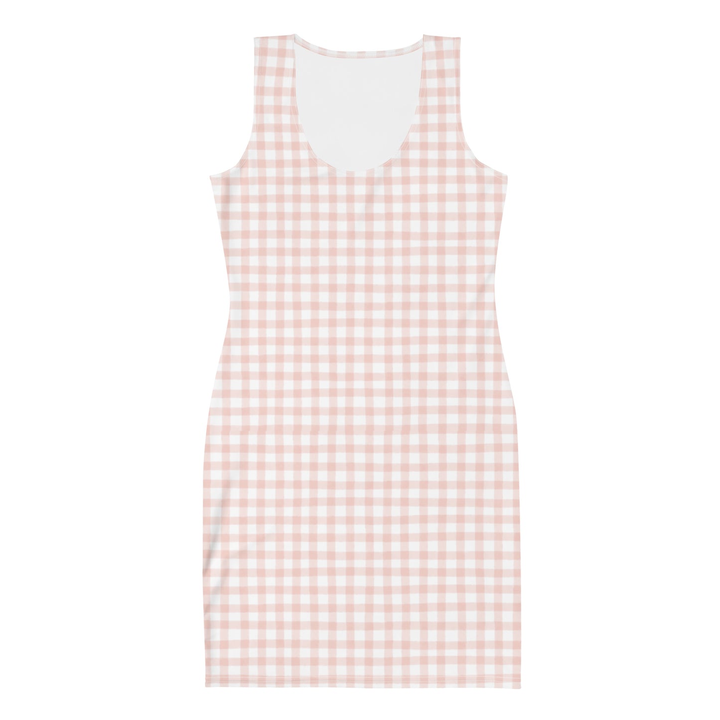 Light Pink Gingham Bodycon Dress