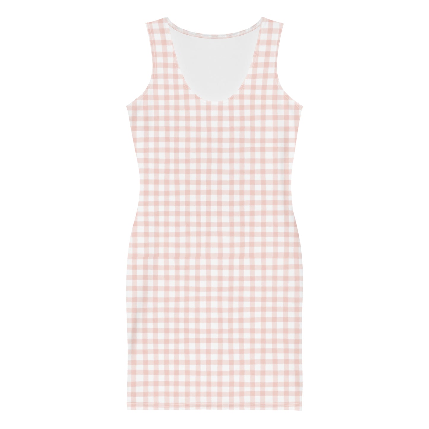 Light Pink Gingham Bodycon Dress