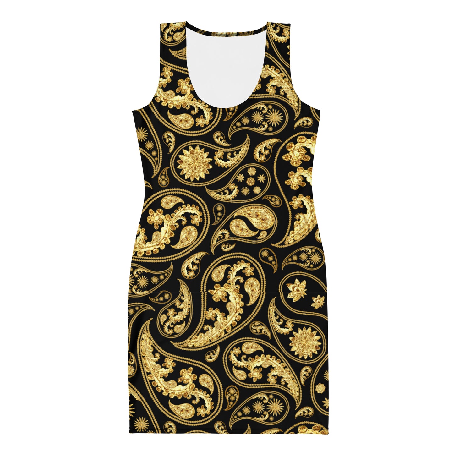 Black Paisley Bodycon Dress