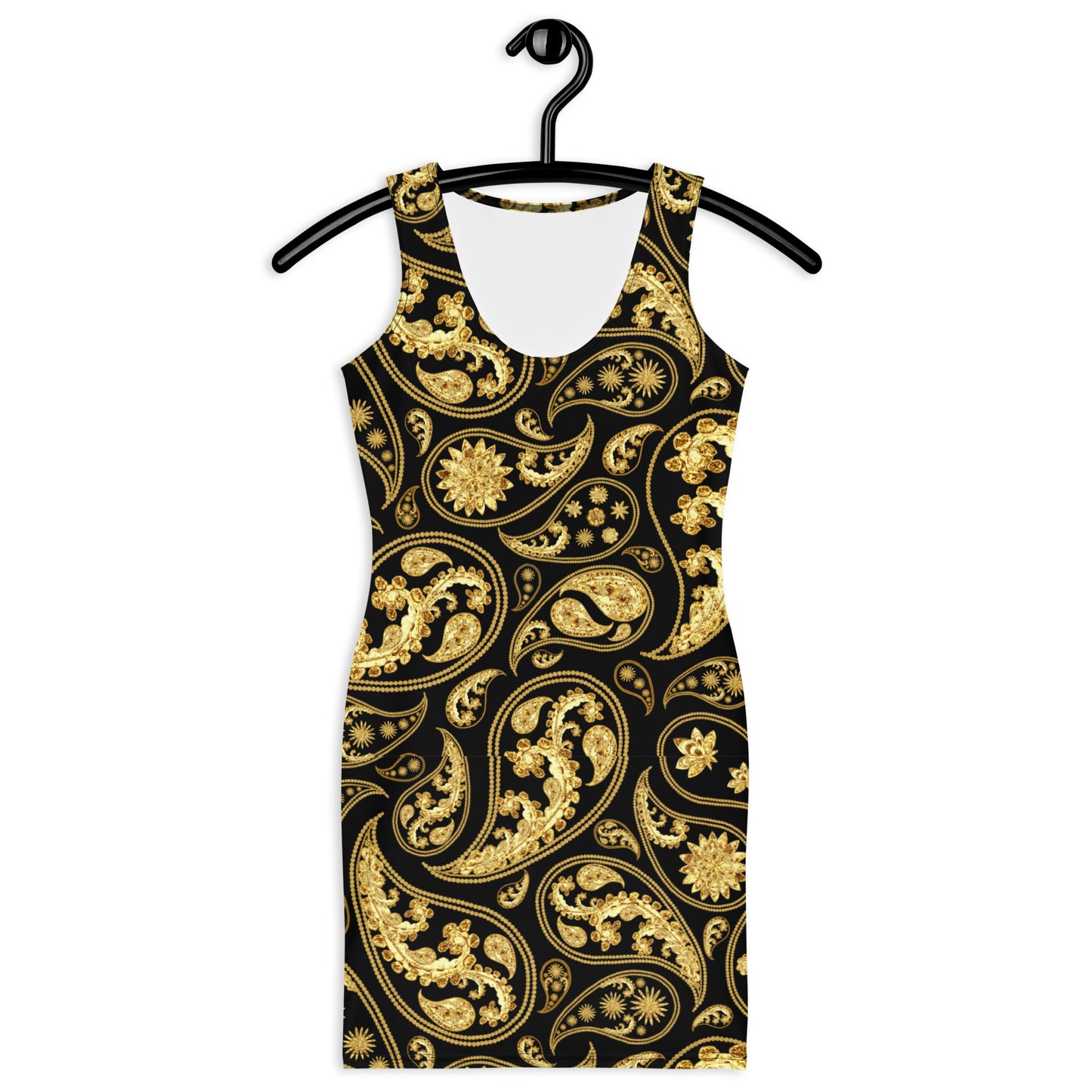 Black Paisley Bodycon Dress