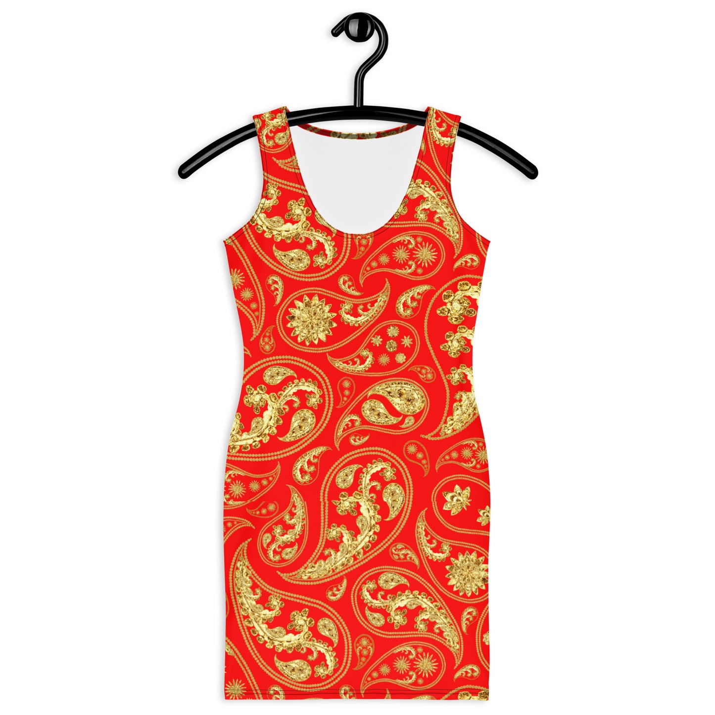 Red Paisley Bodycon Dress