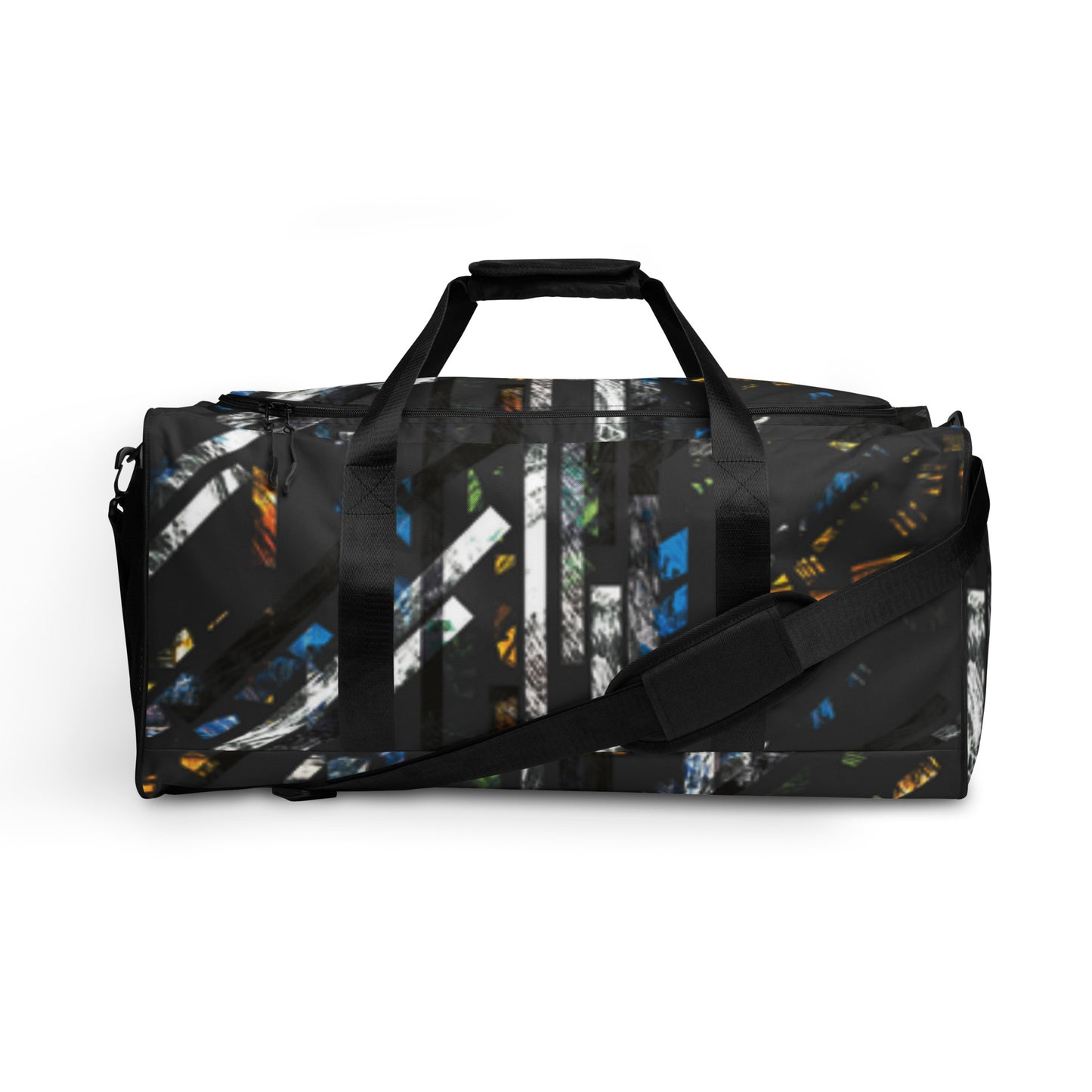 Dark Stripey Print Duffle bag