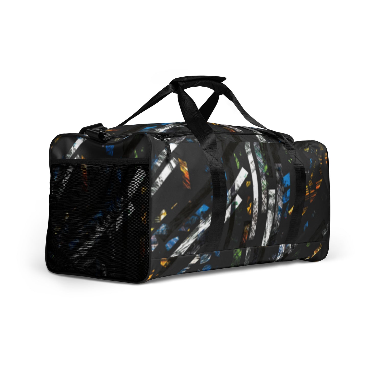 Dark Stripey Print Duffle bag